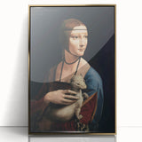 Mid-century modernist art featuring a Leonardo da Vinci design in a gold framed acrylic, ideal for nursery wall art.