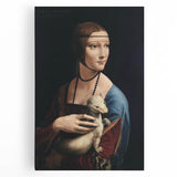 Black and white sketch of Leonardo da Vinci on stretched canvas, suitable for kitchen art.