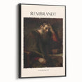 Black and white framed canvas featuring a vintage landscape painting, ideal for bedroom wall art.
