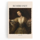 Large black and white stretched canvas of Rembrandt's artwork, ideal for kitchen wall art.