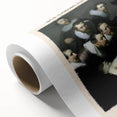 Art deco poster of Rembrandt design on rolled canvas, featuring muted earth tones, ideal for nursery wall art or dining room.