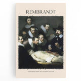 Black and white stretched canvas of Rembrandt's artwork, ideal for kitchen wall art.