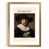 Textured abstract art print of early masters, in gold frame with mat, suitable for bedroom ambiance.