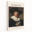 Rembrandt-inspired portrait on stretched canvas, featuring earthy tones and classical style, ideal for kitchen wall art.