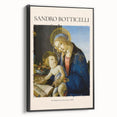Black and white framed canvas of a vintage Sandro Botticelli landscape, ideal for bedroom wall art.