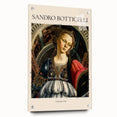 Acrylic glass print of Sandro Botticelli-inspired artwork, featuring classical figures in muted earth tones.