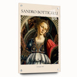 Acrylic glass print of Sandro Botticelli-inspired artwork, featuring classical figures in muted earth tones.