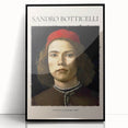 Large abstract wall art by Sandro Botticelli in black frame, featuring mid-century modernist style with muted colors.