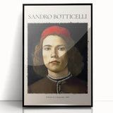 Large abstract wall art by Sandro Botticelli in black frame, featuring mid-century modernist style with muted colors.