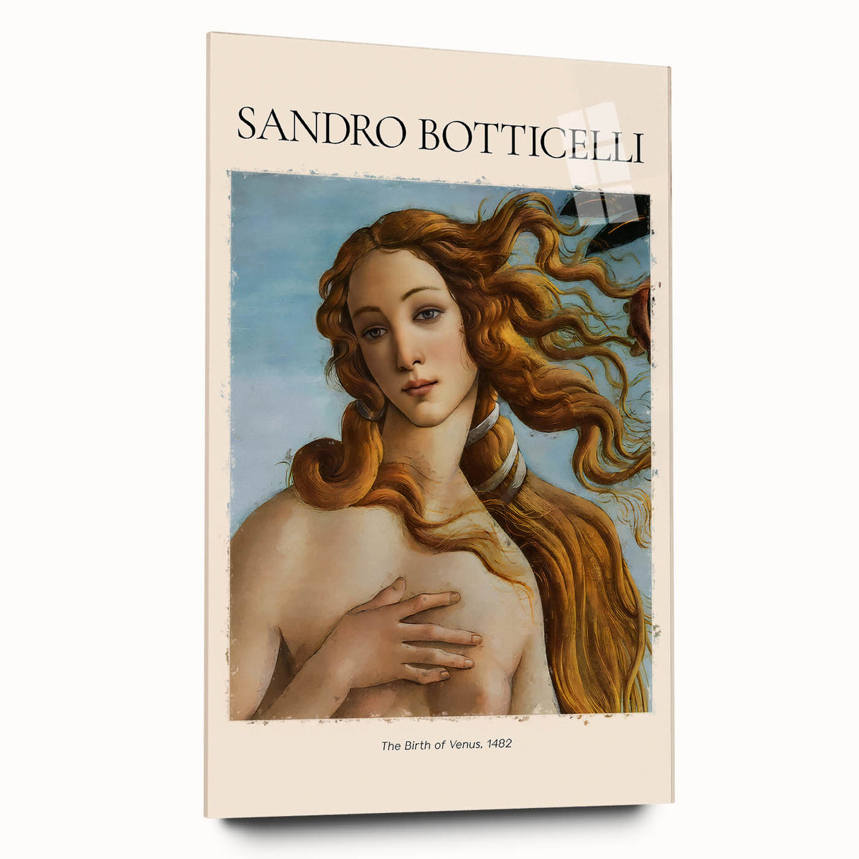 Acrylic print of Sandro Botticelli's artwork, featuring Renaissance style, ideal for bedroom or dining room decor.