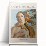 Framed acrylic print of Sandro Botticelli's artwork featuring soft pastel colors and mid-century modernist style.