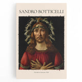 Black and white print of Sandro Botticelli's artwork on stretched canvas, ideal for kitchen wall art.
