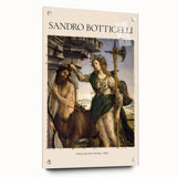 Acrylic print of Sandro Botticelli inspired art in muted earth tones, ideal for dining room decor.