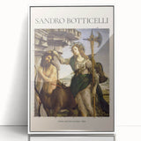 Framed acrylic print of Sandro Botticelli's artwork featuring Renaissance style figures, ideal for nursery wall art.