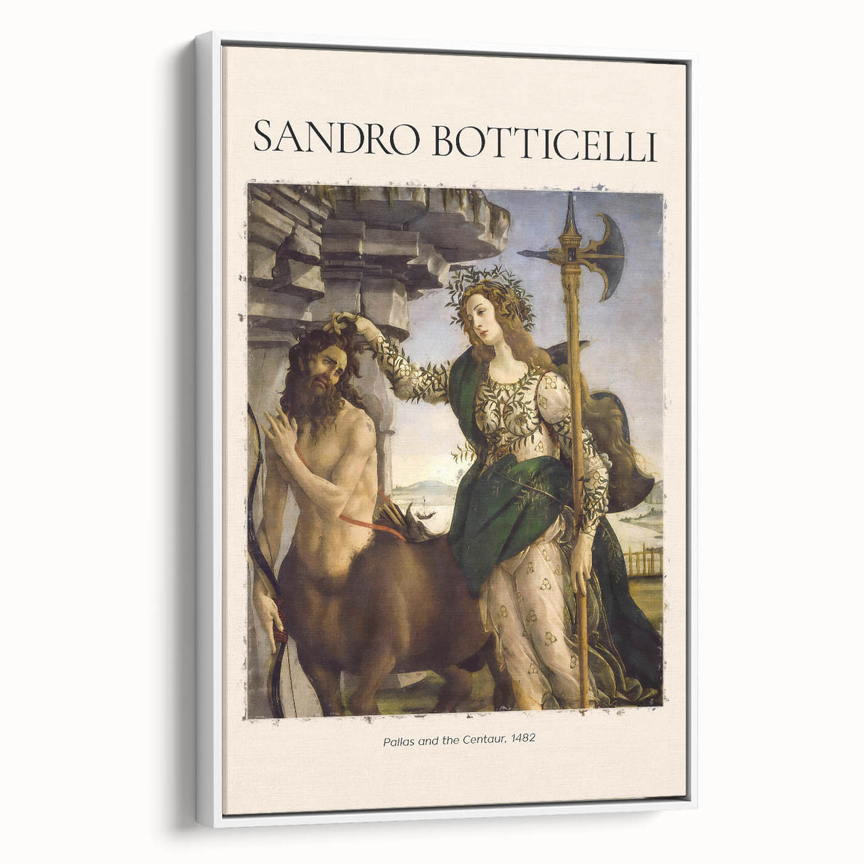 Framed canvas of a vintage-style landscape painting in muted earth tones, ideal for bedroom wall art.