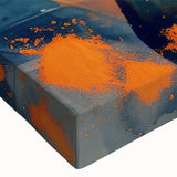 Close-up of a vibrant Bird of Paradise wall art piece, showcasing intricate floral details and bold colors on stretched canvas, perfect for home decor.