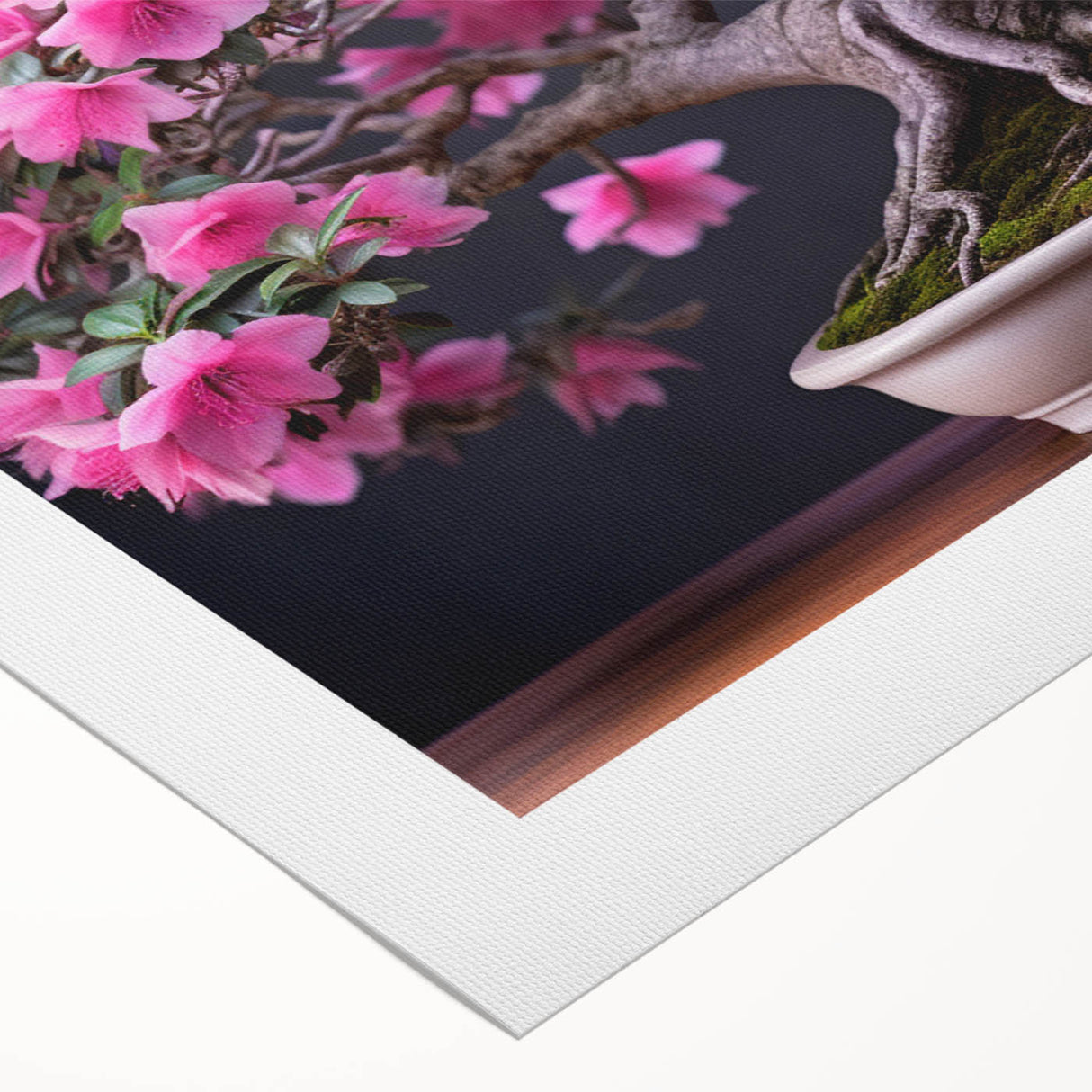 Botanical bonsai tree wall art canvas print showcasing vibrant colors and intricate details, ideal for home decor enthusiasts seeking nature-inspired designs.