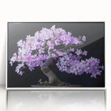 Framed wall art featuring a botanical bonsai tree design, elegantly displayed with white borders, perfect for adding a touch of nature-inspired decor to any space.
