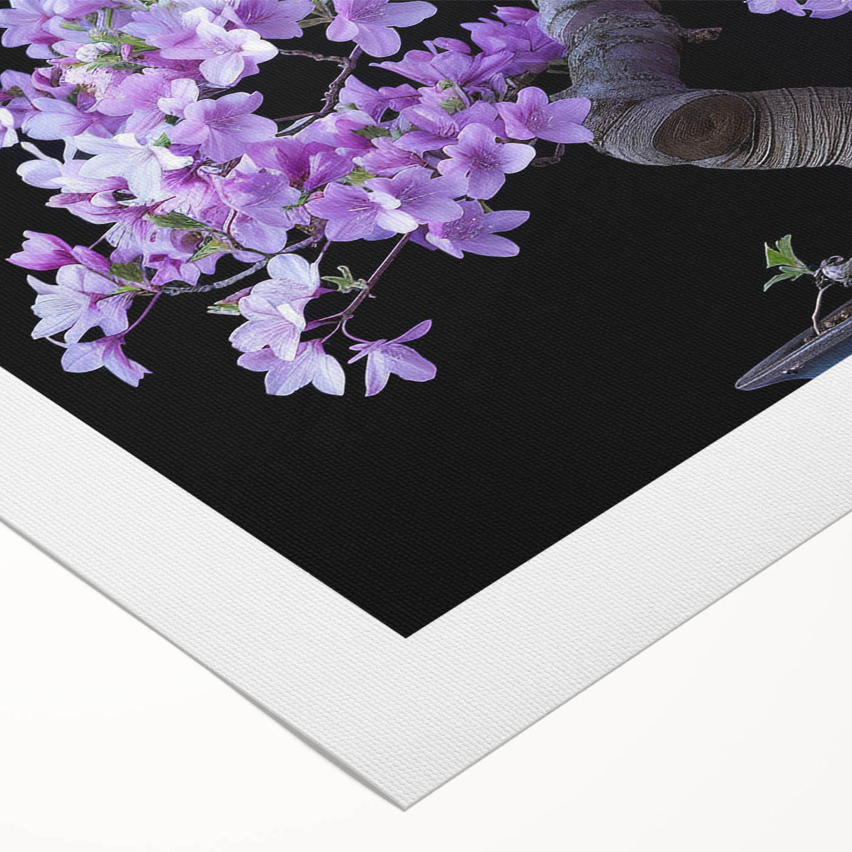 Botanical bonsai tree wall art design on rolled canvas, showcasing vibrant colors and intricate details, ideal for home decor and nature enthusiasts.