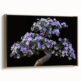 Framed botanical wall art featuring a detailed bonsai tree design in gold tones, showcasing intricate foliage against a textured background, perfect for home decor.