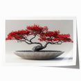 Botanical bonsai tree wall art print showcasing vibrant floral designs in intricate detail, rolled for easy shipping and display in home decor. Ideal for nature enthusiasts and art collectors.