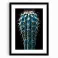 Botanical wall art featuring a stylish cactus design framed in black, showcasing vibrant colors and intricate details, perfect for modern home decor.