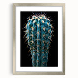 Botanical wall art featuring a vibrant cactus design in a silver frame with mat, ideal for modern home decor. Perfect for adding a touch of nature to any room.