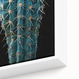 Framed canvas wall art featuring a detailed botanical design of cacti, showcasing vibrant greens and intricate textures, perfect for home decor enthusiasts.