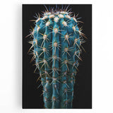 Botanical cactus wall art on stretched canvas, showcasing vibrant green hues and intricate plant details, perfect for modern home decor and nature enthusiasts.