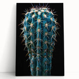Vibrant botanical cactus design on stretched canvas wall art, showcasing intricate details and bright colors, perfect for modern home decor or gallery walls.
