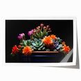 Botanical wall art featuring a vibrant cactus design in shades of green and pink, rolled and ready for display, perfect for home decor enthusiasts.