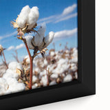 Close-up of a framed botanical wall art piece showcasing vibrant floral designs on cotton canvas, ideal for home decor and nature-inspired interiors.