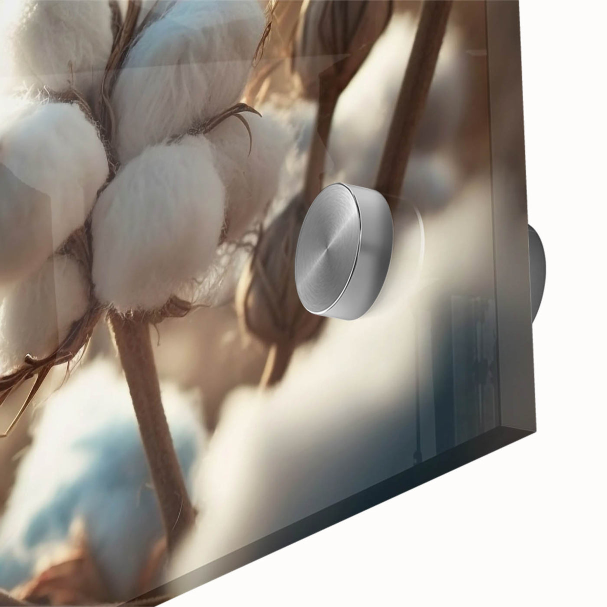 Close-up view of vibrant botanical cotton wall art featuring colorful flowers on a textured surface, ideal for home decor in modern or natural themes.