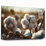 Botanical-themed wall art design showcasing vibrant flowers on high-quality cotton fabric, elegantly displayed in a side view with decorative pins for a chic aesthetic.