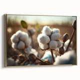 Framed canvas wall art featuring a botanical flower design with vibrant colors and a gold frame, showcasing a side view that emphasizes its elegant style and decorative appeal.