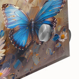 Close-up of a botanical daisy design wall art piece, showcasing vibrant yellow and white flowers against a soft, textured background, ideal for home decor.