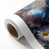 Botanical wall art design showcasing vibrant daisies in shades of yellow and white on rolled canvas, perfect for home decor and floral enthusiasts.