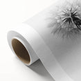 Botanical wall art featuring a detailed dandelion design on rolled canvas, showcasing intricate line work and soft color tones, perfect for home decor.