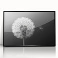 Framed wall art featuring a botanical dandelion design, showcasing intricate details in black acrylic, perfect for modern home decor. Ideal for nature lovers.