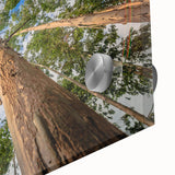 Close-up view of a botanical wall art collection featuring a delicate eucalyptus design, showcasing vibrant green hues and intricate leaf details on acrylic glass. Ideal for enhancing modern decor and bringing a touch of nature indoors.