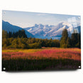 Side view of a floral wall art collection featuring a botanical fireweed design, displayed in an acrylic glass frame with pins, showcasing vibrant colors and intricate details, perfect for home decor.