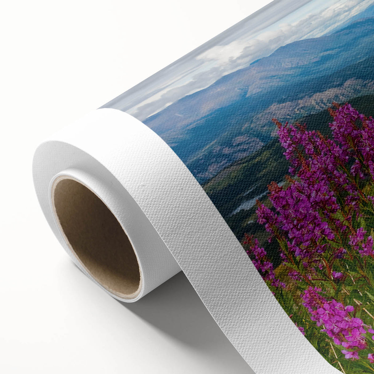 Vibrant botanical wall art featuring a fireweed design, printed on rolled canvas for easy display. Perfect for adding a natural touch to home decor.