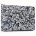 Acrylic glass wall art design showcasing a botanical forest with vibrant flowers and trees, elegantly displayed from a side view, ideal for home decor.