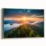 Framed wall art featuring a botanical forest design with gold accents and a side view showcasing intricate details of trees and flowers, perfect for enhancing interior decor.