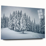 Acrylic glass wall art collection showcasing a botanical forest design with vibrant flowers and trees, displayed from the side, highlighting its sleek edges and modern aesthetic.