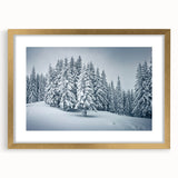 Botanical forest wall art collection featuring a framed design of vibrant flowers and trees in gold, elegantly matted to enhance its natural beauty. Perfect for home decor.