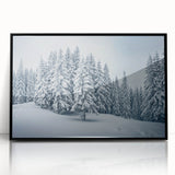 Framed wall art featuring a botanical forest design with colorful flowers and trees, set in a sleek black frame, ideal for enhancing home decor.