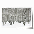Botanical wall art print showcasing a vibrant forest scene with lush green trees and colorful flowers, rolled and ready for framing, ideal for nature-inspired decor.