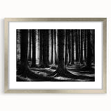Botanical forest wall art collection featuring vibrant flowers and trees in a silver frame with a mat, ideal for enhancing home decor with nature-inspired aesthetics.
