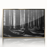 Framed botanical wall art showcasing a vibrant forest design with gold accents, ideal for home decor. Perfect for nature lovers seeking elegant wall decor.